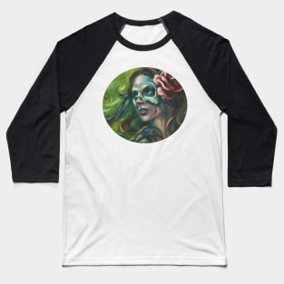 Rosed Skull Lady Baseball T-Shirt